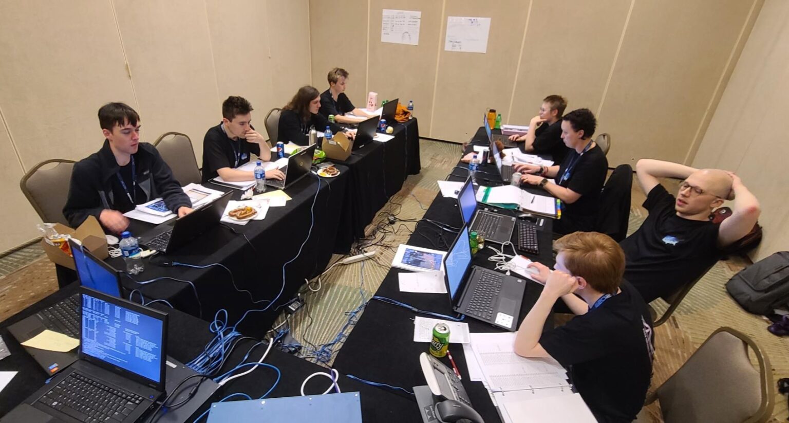 OSUSEC’s CDC team in the competition room on day 2